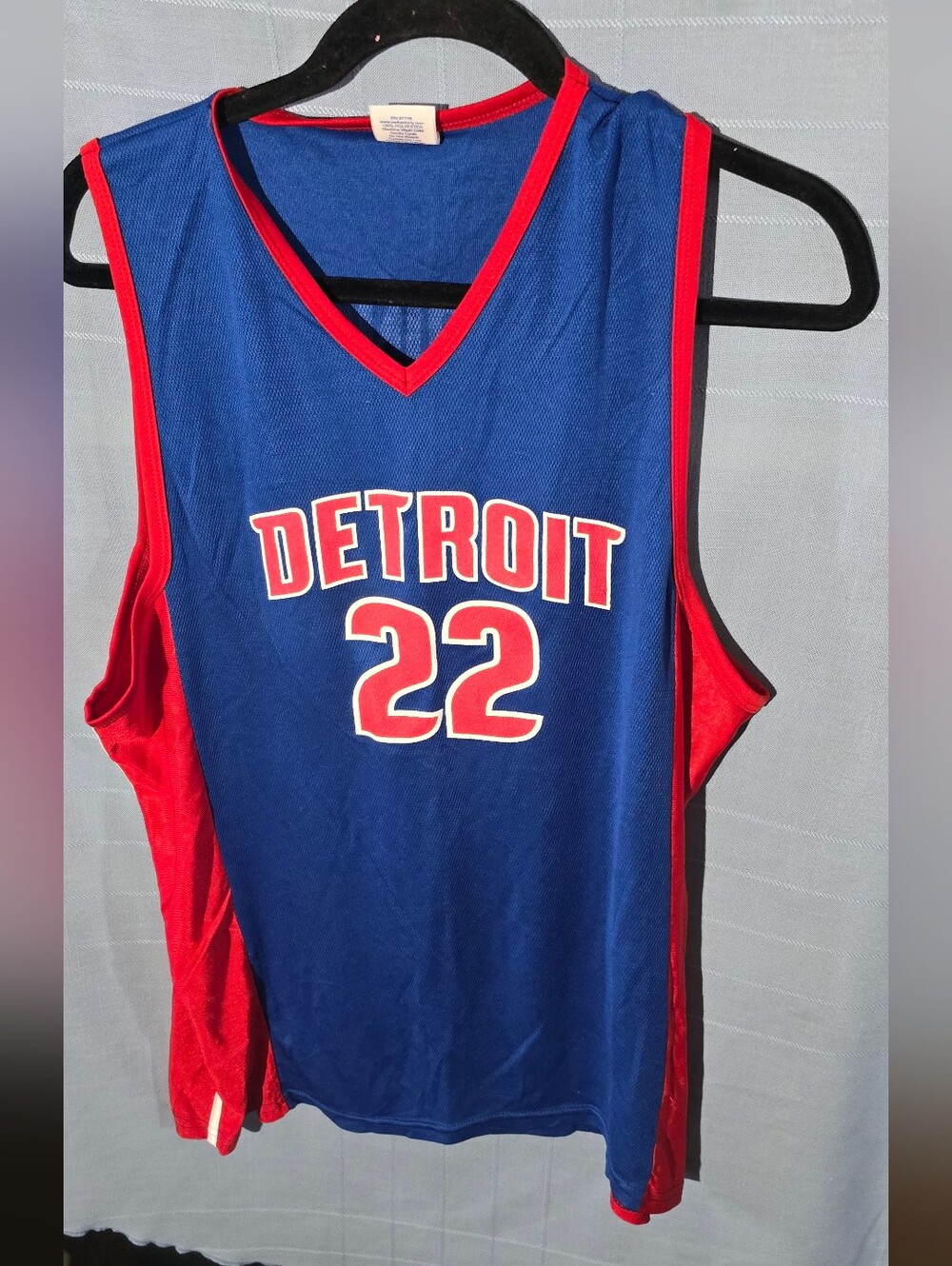 Detroit Pistons Prince 22 Blue & Red Basketball Jersey
